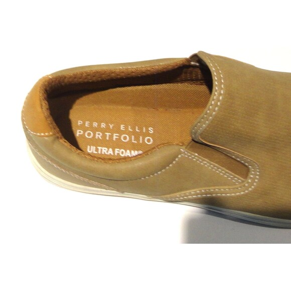 PERRY ELLIS PORTFOLIO ULTRA FOAM SLIP ON BEIGE MEN'S SHOES SIZE 10.5 - Picture 4 of 6